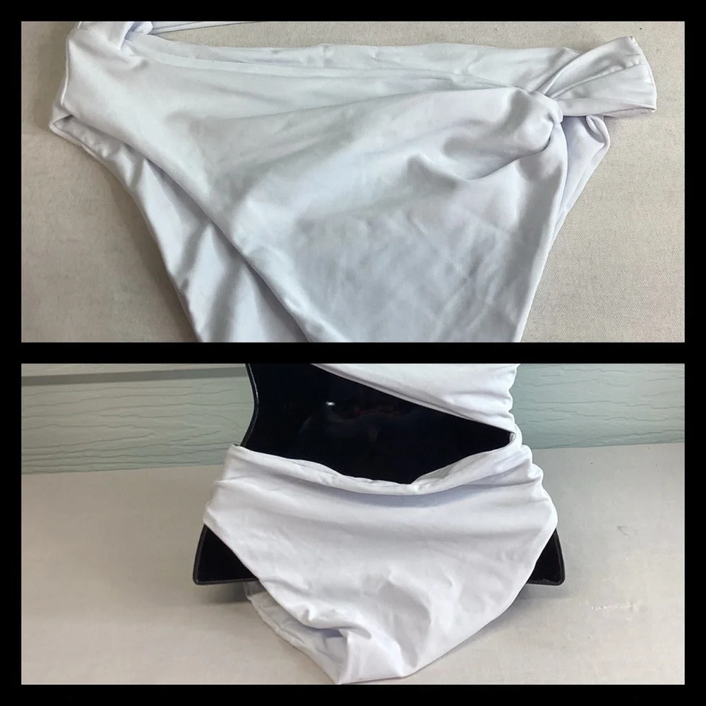 White one piece swimsuit. - Picture 4 of 8
